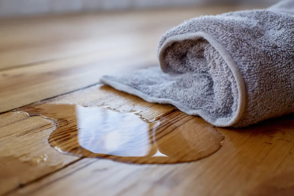 Towel Soaking Up Water from a leaking skylight