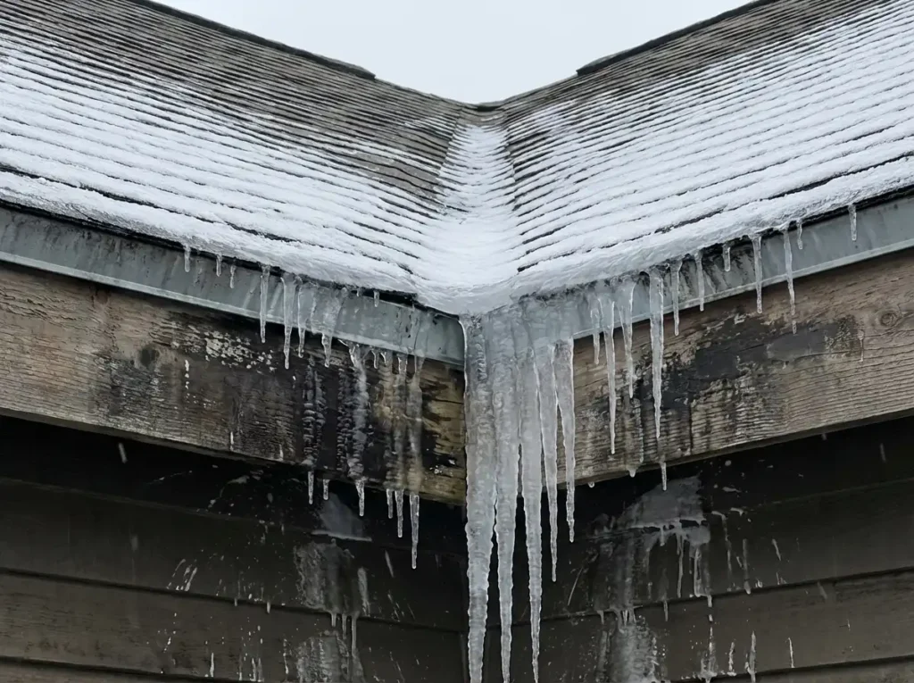 Water freezing on roof in north carolina
